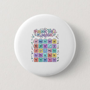 Chapa Redonda De 5 Cm Tabla periódica de magia de unicornio Regalo lindo