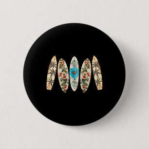Chapa Redonda De 5 Cm Tablas de surf vintage retro surfista playa