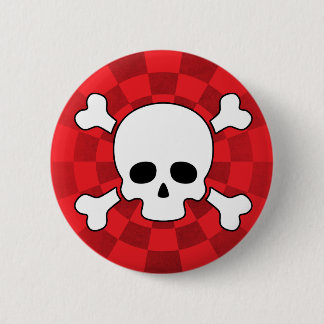 Chapa Redonda De 5 Cm Tablero de ajedrez con camiseta Skull & Crossbone