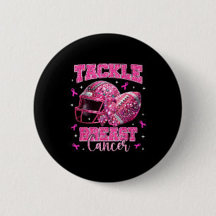 Chapa Redonda De 5 Cm Tackle Conciencia del Cáncer de Mama Fútbol Americ