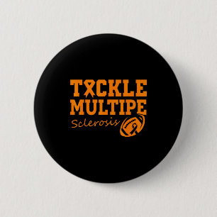 Chapa Redonda De 5 Cm Tackle Orange Ribbon Conciencia de la Esclerosis M