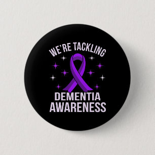 Chapa Redonda De 5 Cm Tackling Dementia Awareness Alzheimerheimer's Púrp