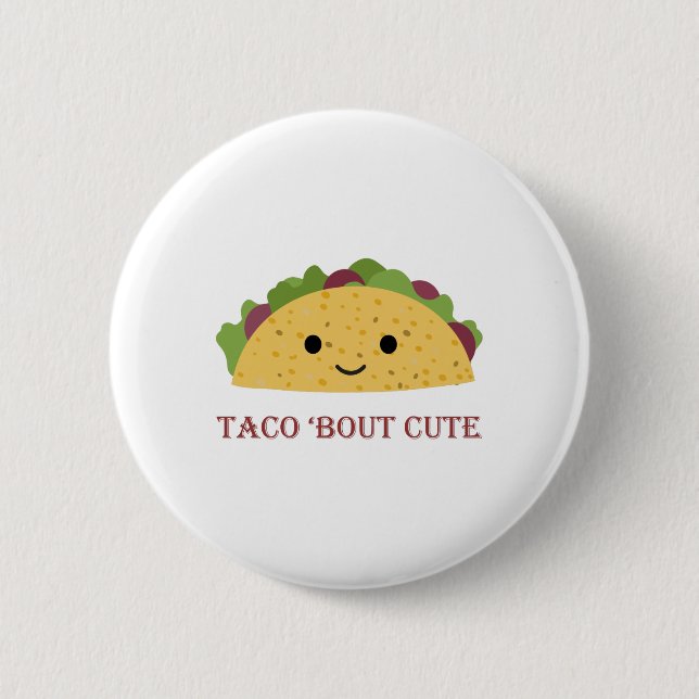 Chapa Redonda De 5 Cm Taco Bout Cute Kawaii Taco (Anverso)