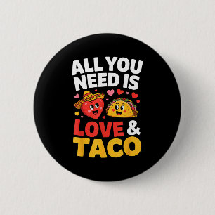 Chapa Redonda De 5 Cm Taco cinco de mayo amor corazón lindo sombrero com
