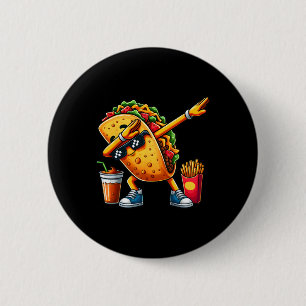 Chapa Redonda De 5 Cm Taco Divertido Dabbing Cinco De Mayo Chicos Hombre