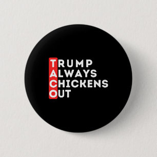 Chapa Redonda De 5 Cm Taco - Trump Siempre se Echa para Atrás - Anti-tru
