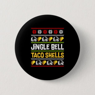 Chapa Redonda De 5 Cm Tacos Navideños Divertidos Campanillas de Navidad