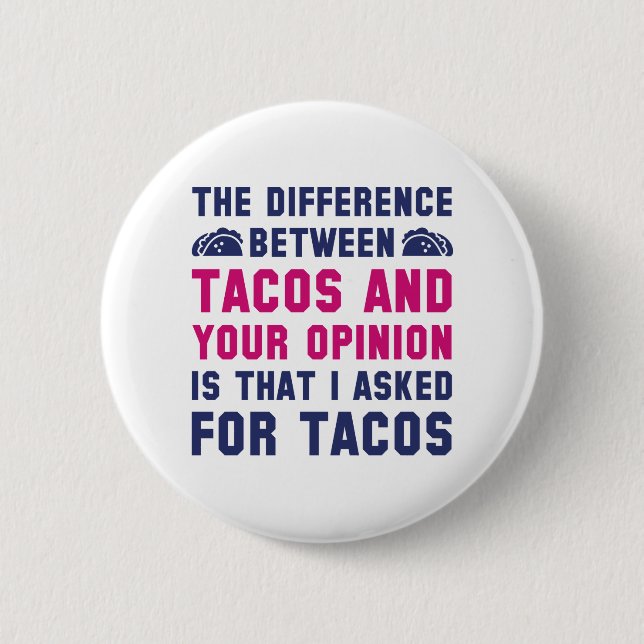 Chapa Redonda De 5 Cm Tacos Y Tu Opinión (Anverso)