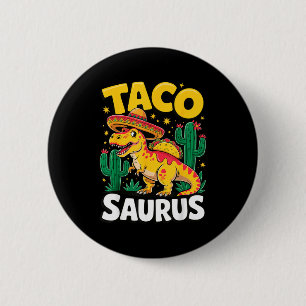 Chapa Redonda De 5 Cm Tacosaurus t-rex taco dinosaurio