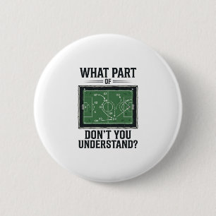 Chapa Redonda De 5 Cm Tácticas Divertidas de Fútbol Camiseta Diseño Vint