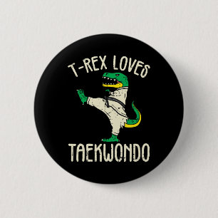 Chapa Redonda De 5 Cm Taekwondo y artes marciales T-rex I para chica de