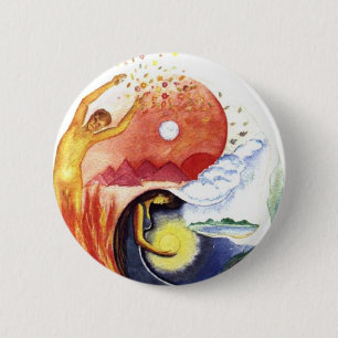 Chapa Redonda De 5 Cm Taijitu ilustrando la polaridad