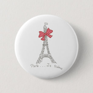 Chapa Redonda De 5 Cm T'aime de París… Je