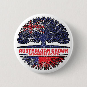 Chapa Redonda De 5 Cm Taiwán Taiwanés Australiano Australia Raíces del Á