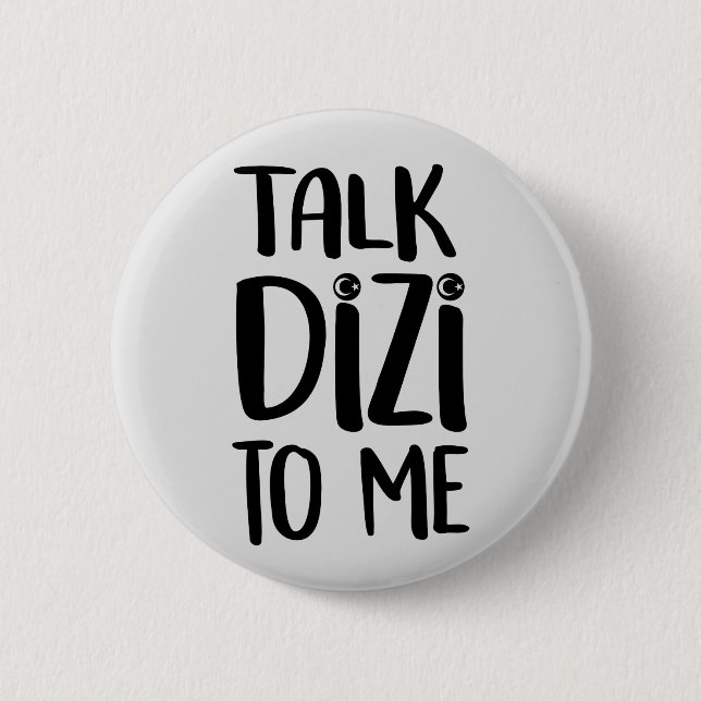 Chapa Redonda De 5 Cm Talk Dizi Bold Grey Button (Anverso)