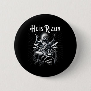 Chapa Redonda De 5 Cm Tambor De Percusión Gracioso Rizz Es Rizzin Jesús 