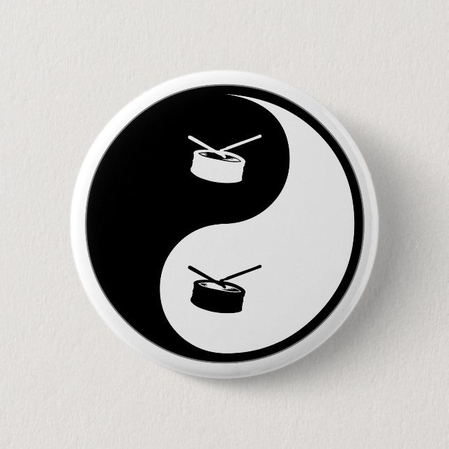 Chapa Redonda De 5 Cm Tambor de Yin Yang (Anverso)