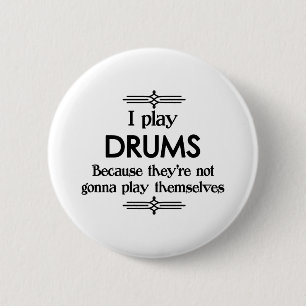 Chapa Redonda De 5 Cm Tambores - Tómense música divertida Deco