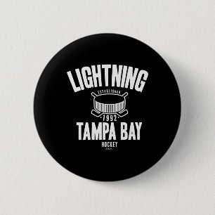 Chapa Redonda De 5 Cm Tampa Y Lightning Hockey Puck Azul Oficialmente Li