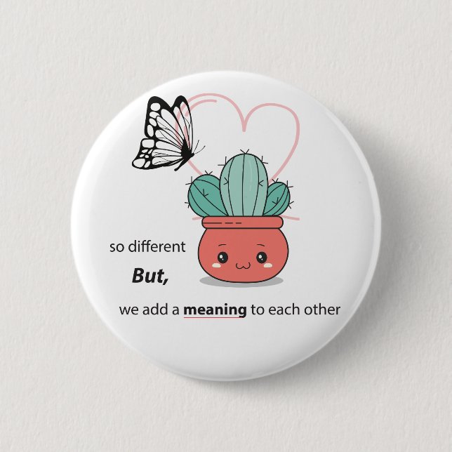 Chapa Redonda De 5 Cm Tan Diferente, Perfecto Juntos - Pareja De Amor Cu (Anverso)