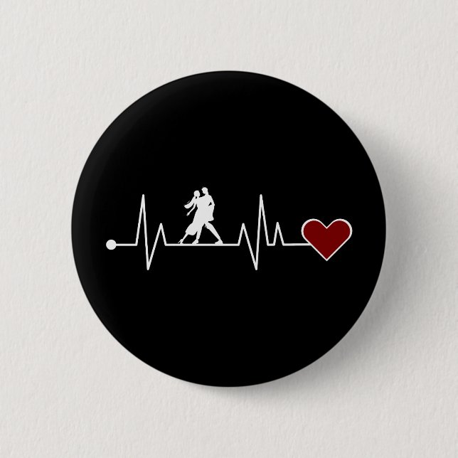 Chapa Redonda De 5 Cm Tango Dance Pareja Dancing Heartbeat Regalo (Anverso)