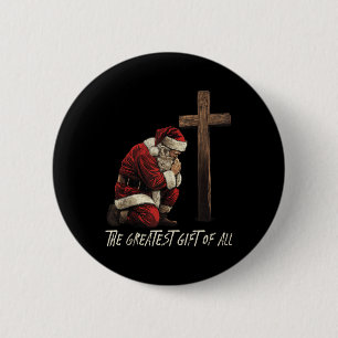 Chapa Redonda De 5 Cm Tanque de Santa rezando fiel Jesús nacido Navidad