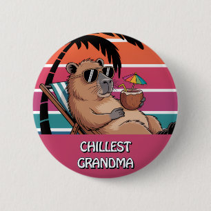 Chapa Redonda De 5 Cm Tapa divertida de carpincho personalizada para la