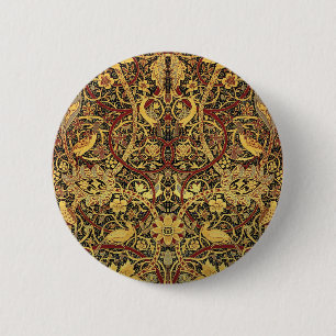Chapa Redonda De 5 Cm Tapiz Falso William Morris Bullerswood