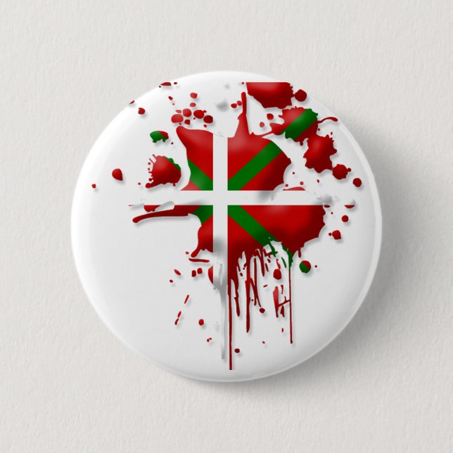 Chapa Redonda De 5 Cm tarea bandera Vasca Euskadi (Anverso)