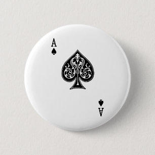 Chapa Redonda De 5 Cm Tarjeta Ace de Poker