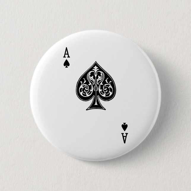 Chapa Redonda De 5 Cm Tarjeta Ace de Poker (Anverso)