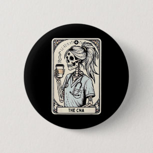 Chapa Redonda De 5 Cm Tarjeta certificada de enfermera Istant Tarot Skel