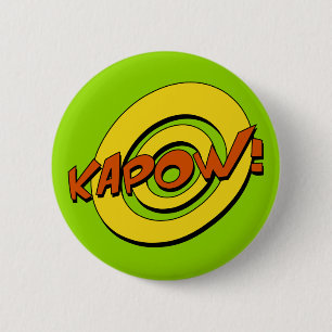 Chapa Redonda De 5 Cm Tarjeta de historieta de Kapow