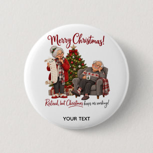 Chapa Redonda De 5 Cm Tarjeta de Navidad Personalizada para Pareja de Ju