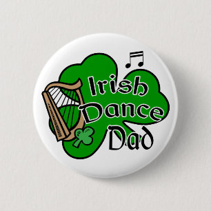Chapa Redonda De 5 Cm Tarjeta de papá bailarín irlandés