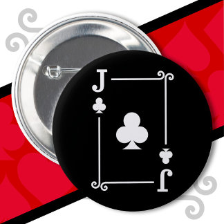 Chapa Redonda De 5 Cm Tarjeta Jack de cartas de juego Costume Jack Clubs