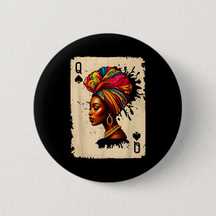 Chapa Redonda De 5 Cm Tarjeta orgullosa chica reina melanina africana hi