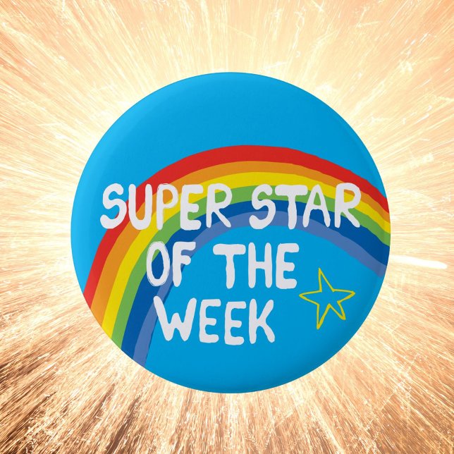 Chapa Redonda De 5 Cm Tarjeta Super Star of week (Super star)