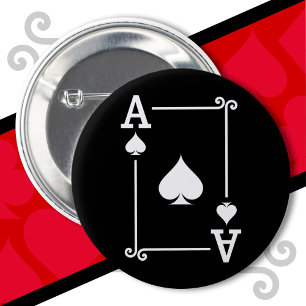 Chapa Redonda De 5 Cm Tarjetas de juego Costume Ace Spades Card Ace Card