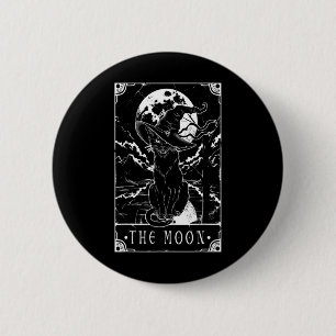 Chapa Redonda De 5 Cm Tarot Card Crescent Moon Y Black Cat Witch Gorra H