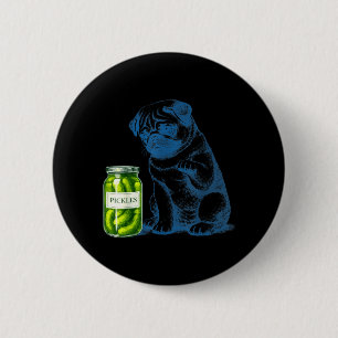 Chapa Redonda De 5 Cm Tarro de galletas de perro Pug vintage