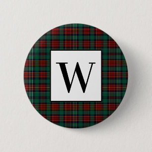 Chapa Redonda De 5 Cm Tartan Cazador del Bosque
