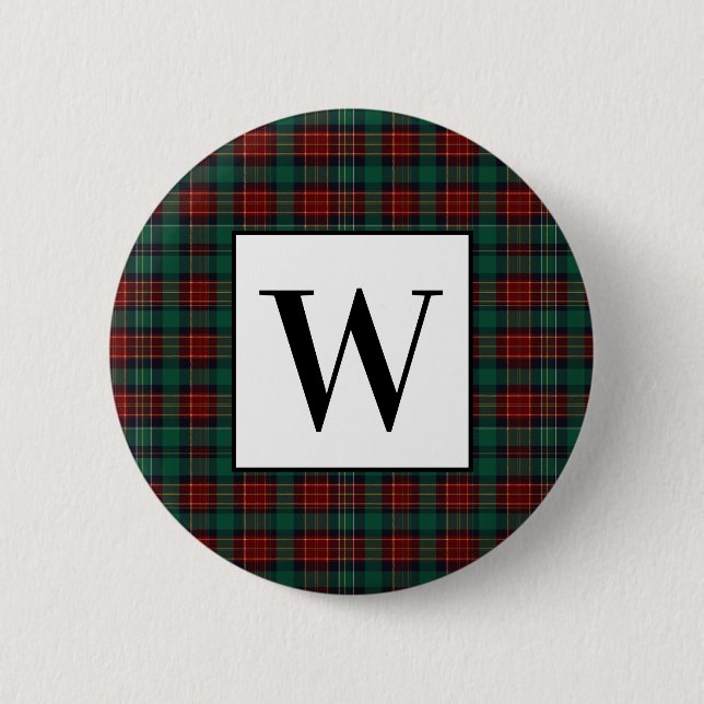 Chapa Redonda De 5 Cm Tartan Cazador del Bosque (Anverso)