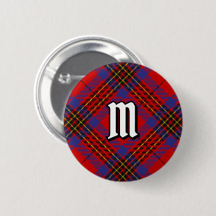 Chapa Redonda De 5 Cm Tartan Rojo Clan Leslie