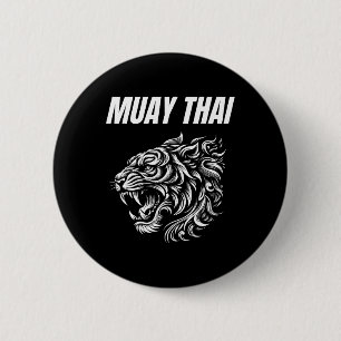 Chapa Redonda De 5 Cm Tatuaje de lucha de Muay Thai Mma Rugido de tigre