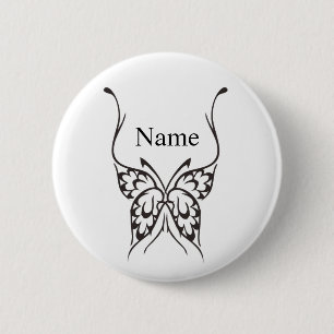 Chapa Redonda De 5 Cm Tatuaje de mariposa estilizada Thunder_Cove