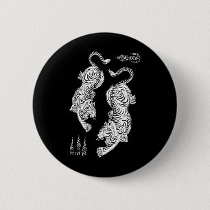 Chapa Redonda De 5 Cm Tatuaje de tigres de Sak Yant Muay Thai Kickboxing