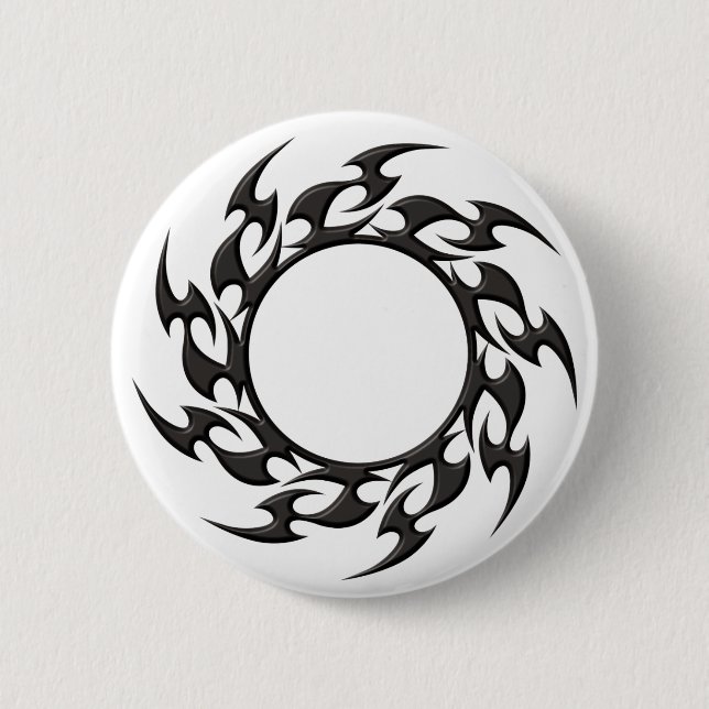 Chapa Redonda De 5 Cm Tatuaje del círculo tribal (Anverso)