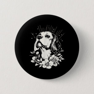 Chapa Redonda De 5 Cm Tatuaje estilo retro Beagle Dog Lover
