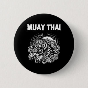 Chapa Redonda De 5 Cm Tatuaje Lenguaje Muay Thai Rugido de Tigre Kickbox